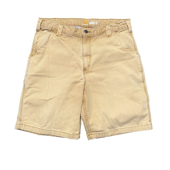 Carhartt Relaxed Fit Canvas Shorts Men's Size 36 Tan Workwear Faded - Picture 2 of 8